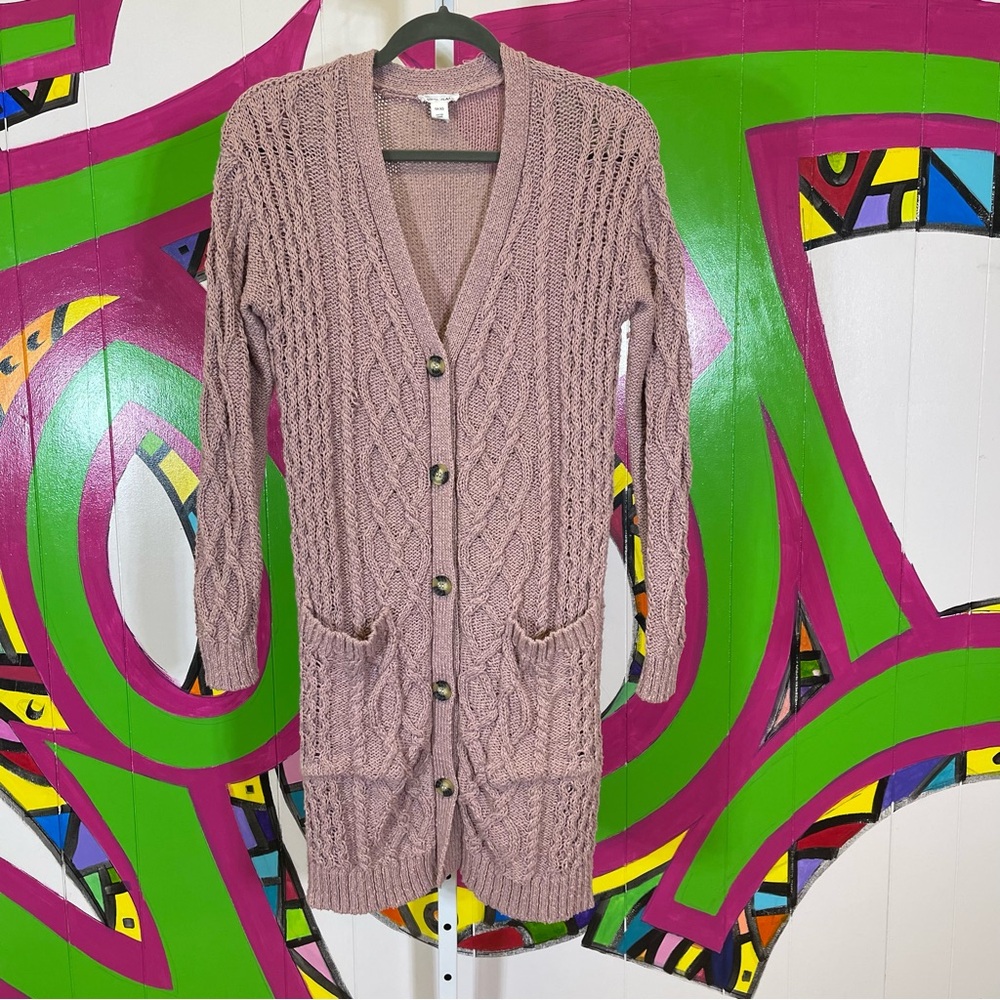 Tribal Jeans, Chunky Knit Long Sleeve Long Sweater. Size XS. Good used cond!